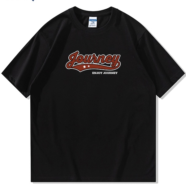 Kaos Pendek Pria dengan Desain Teks "Journey" dan "ENJOY JOURNEY" Vintage Trendy