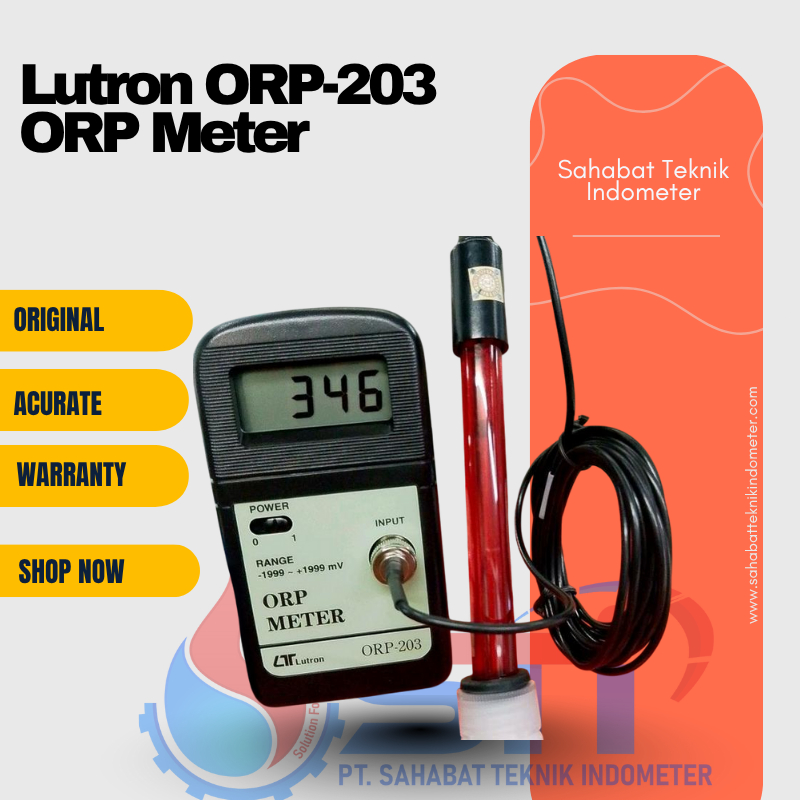 Lutron ORP-203 ORP Meter + Probe ORP-14 Akurasi Tinggi