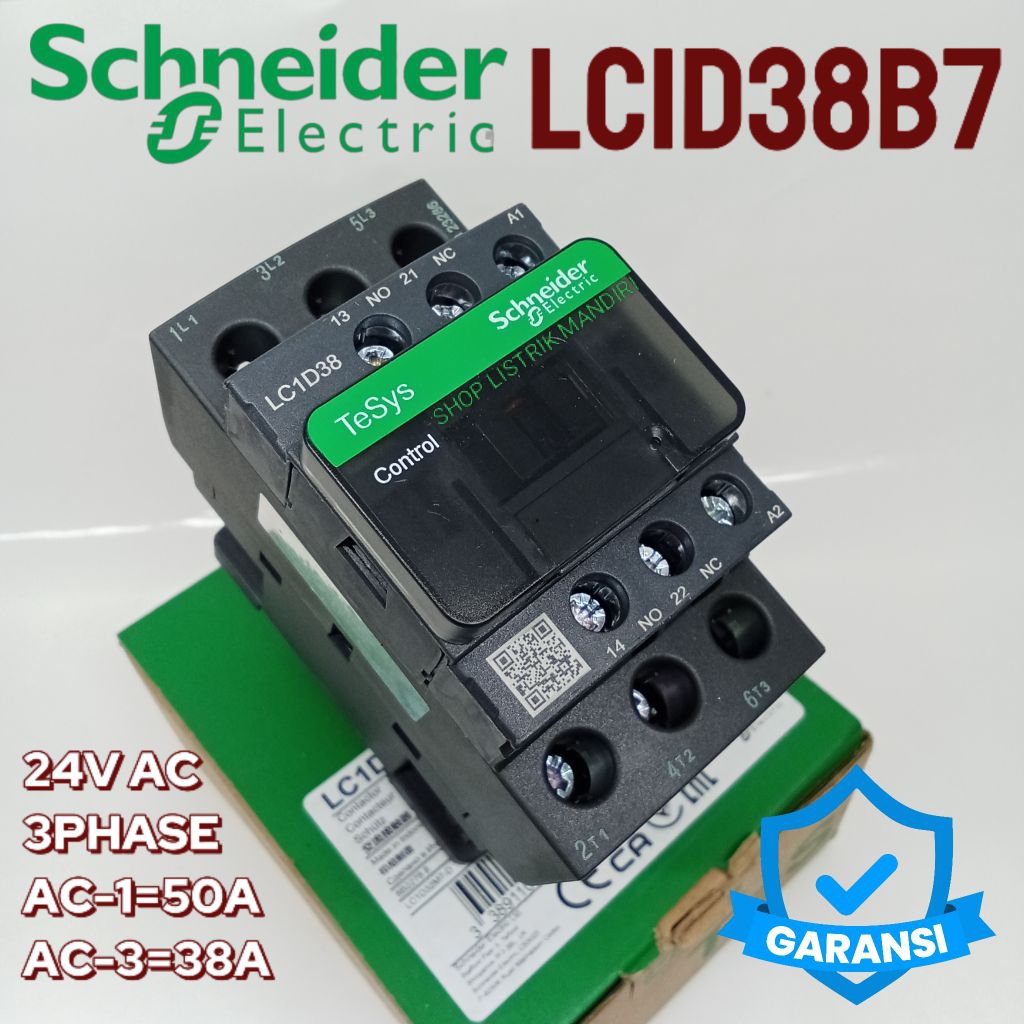 contactor Schneider lc1d38b7/lc1d38 b7 24vac 3phase 50a