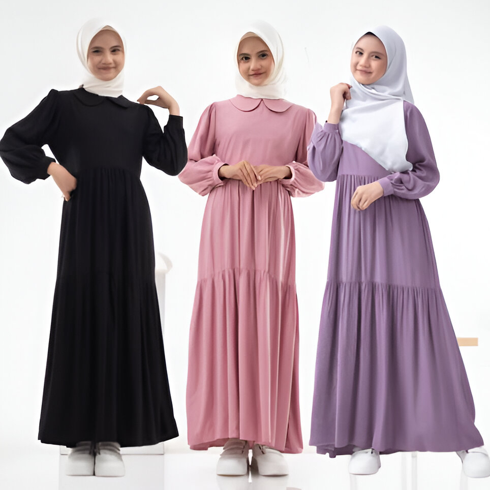 Gamis Remaja Polos Gamis Anak Tanggung Gamis Anak Rayon Twill gamis Anak Premium baju gamis anak