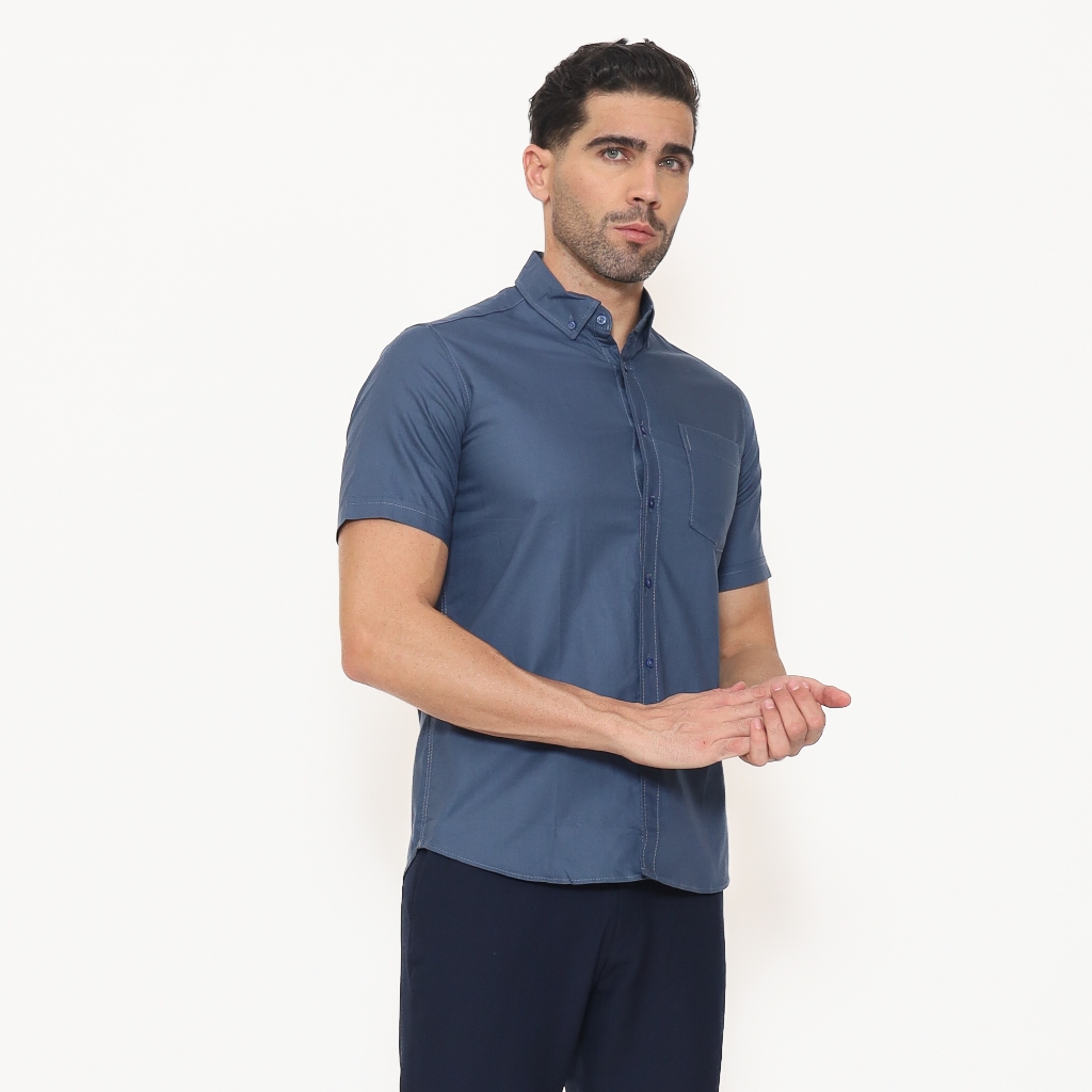 The Producer Kemeja Pria Formal Polos Lengan Panjang Slim Fit | Dark Blue, Navy, Olive, Light Grey