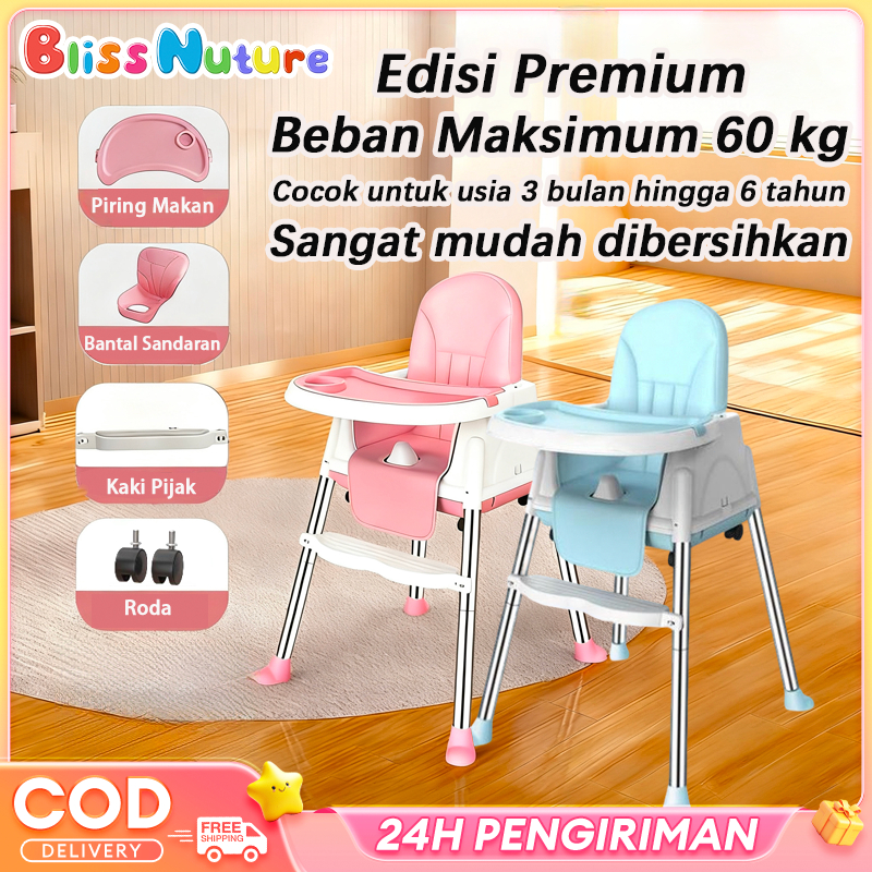 Kursi Makan Bayi 6 Bulan -  3 Tahun Tinggi (Baby Booster & High Chair) Multifunction Dengan Piring M