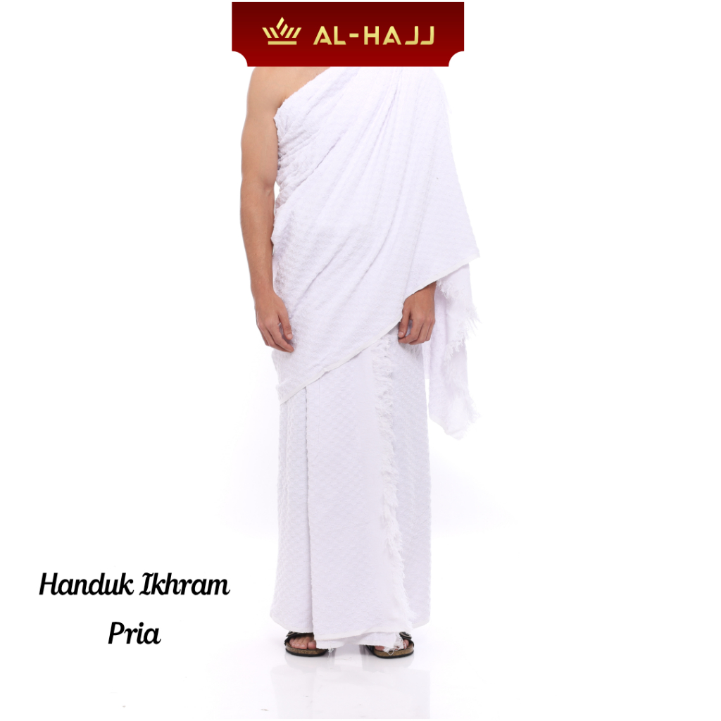 AL HAJJ Kain Ihram Pria Handuk Haji Set Perlengkapan Haji dan Umroh