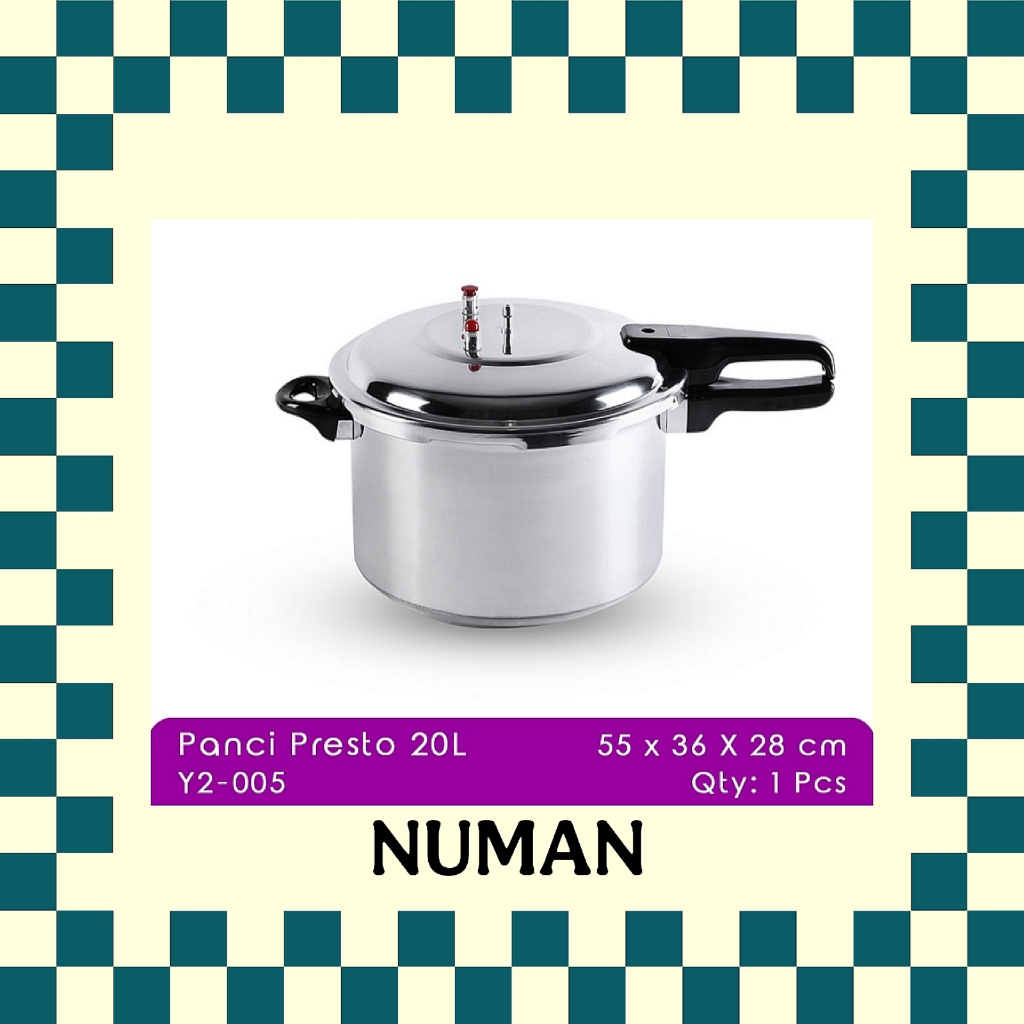 PRESTO NUMAN PANCI PRESTO 20 LITER DENGAN STEAMER PRESTO GAGANG ANTI LENGKET DENGAN GAGANG