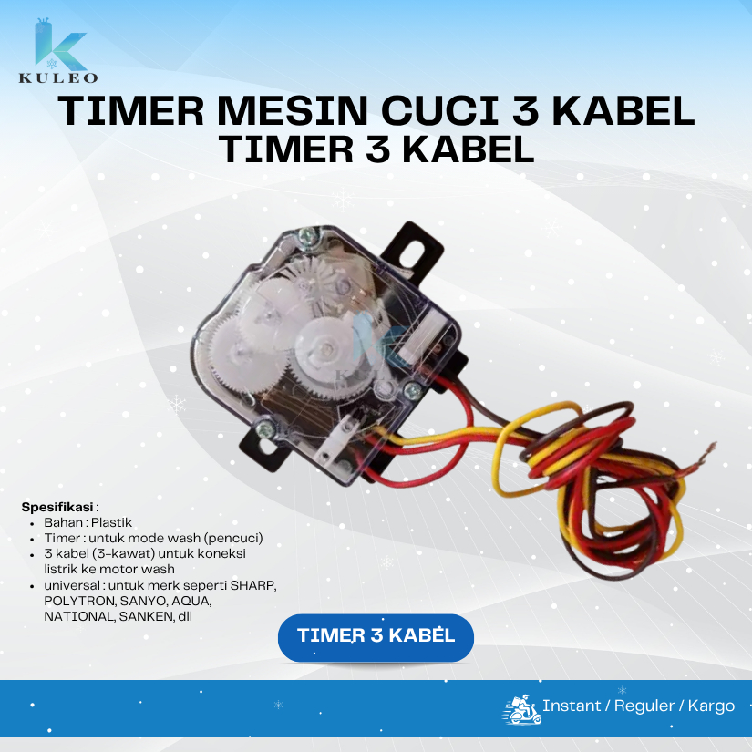 Timer Mesin Cuci 3 Kabel - Timer Mesin Cuci 3 Kabel Universal -  Timer 3 Kabel Universal untuk Cuci 