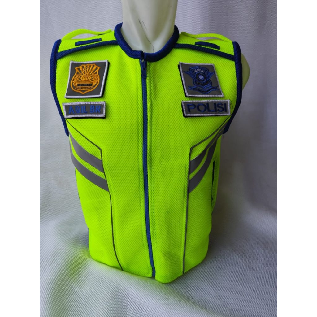 ROMPI POLISI | ROMPI DOUBLEMESH TEBAL LOGO POLISI LIST PUTIH