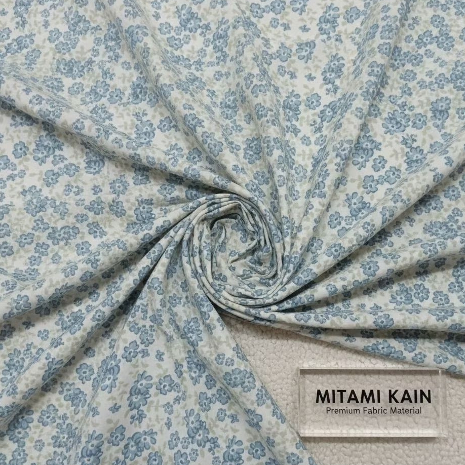 Kain Katun Muslin Motif Bunga Kecil Floral | Bahan Baju Dress Blouse Homedress (Harga Per 0,5)LQ