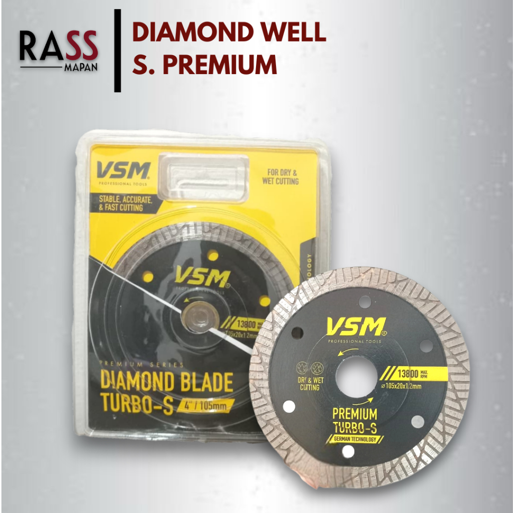 VSM Diamond Saw Blade 4" Turbo S Mata Potong Keramik Granit