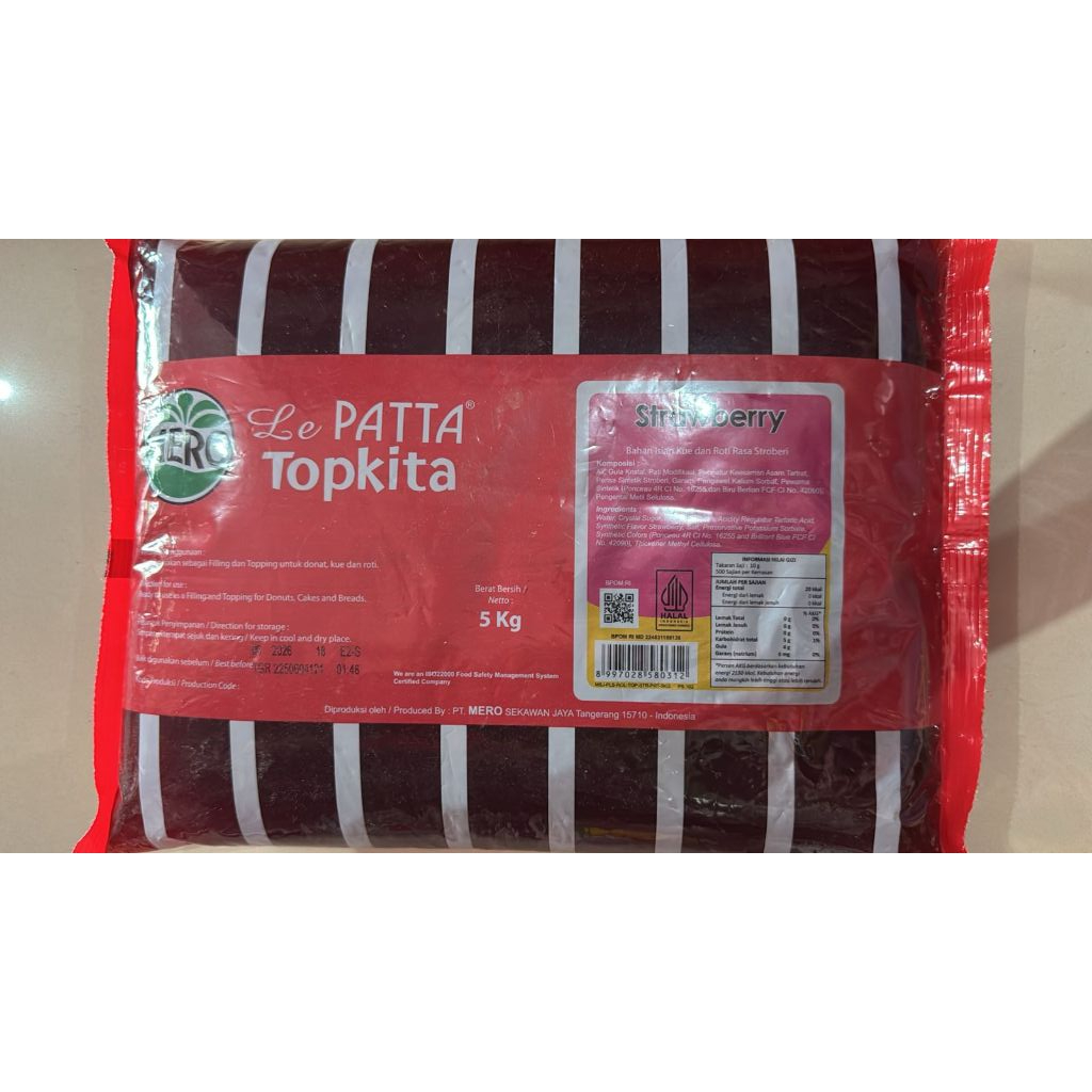 MERO LE PATTA TOPKITA STRAWBERRY 5KG. SELAI MERO LE PATTA STRAWBERRY 5KG