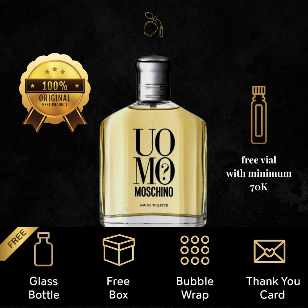 Decant Eksklusif Moschino Uomo (EDT) Original For Men Ready 2 ml, 3ml, 5ml, 10ml