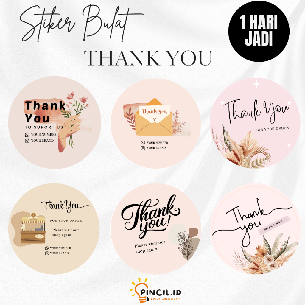 Stiker Chromo Bulat Label Olshop Gratis Desain Kustom Template