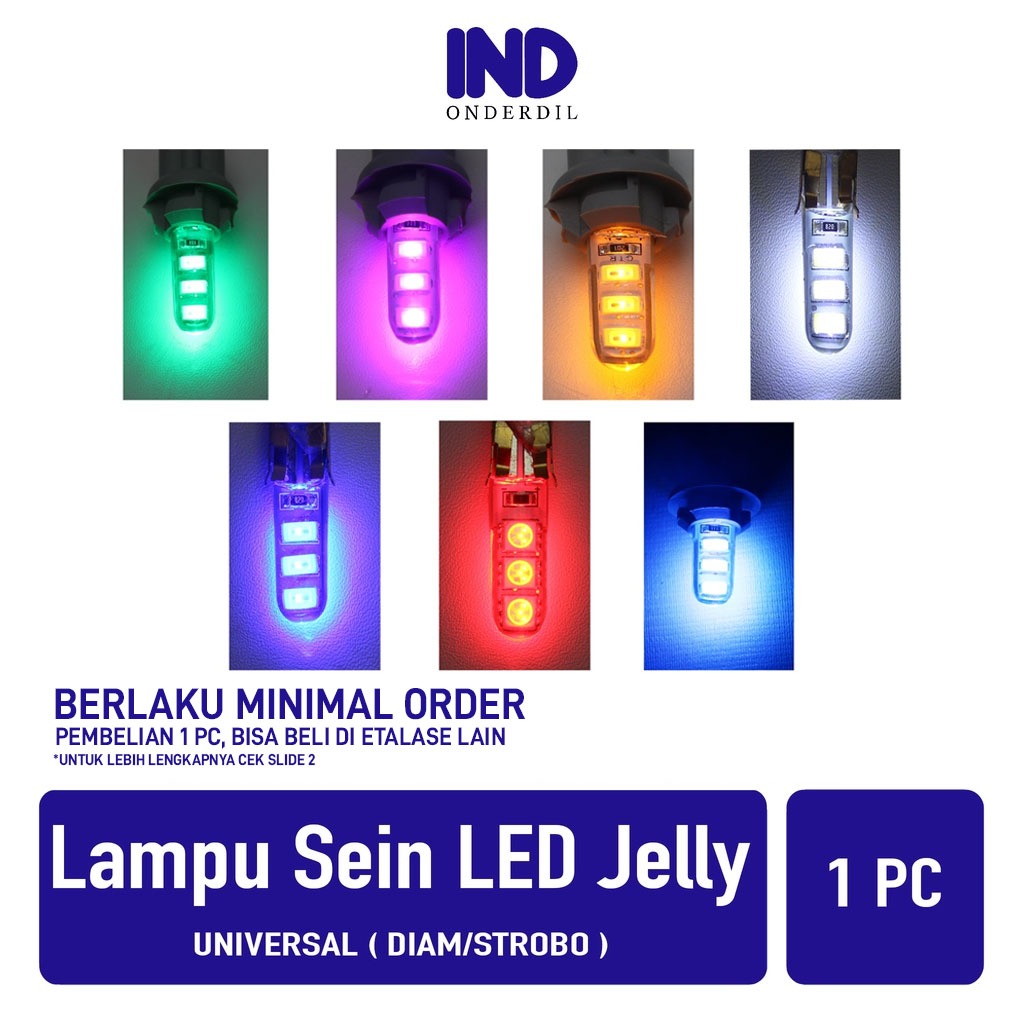 Lampu Variasi LED Jelly 6 Titik LED T10-T 10 Diam-Strobo-Kedap-Kedip Sein-Sen-Ritting-Riting-Speedom