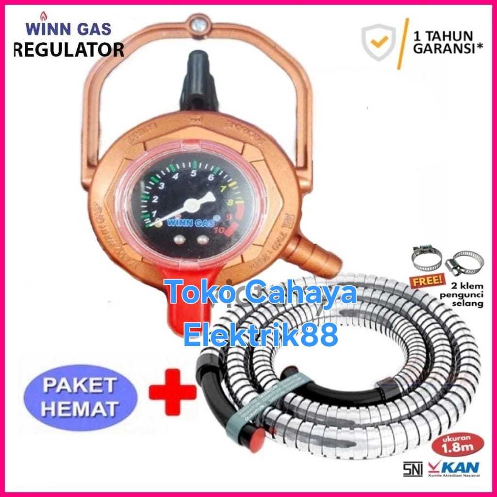 Regulator Gas LPG Winn gas tipe W800M ULTIMATE Pengunci Ganda + Meter Garansi Resmi