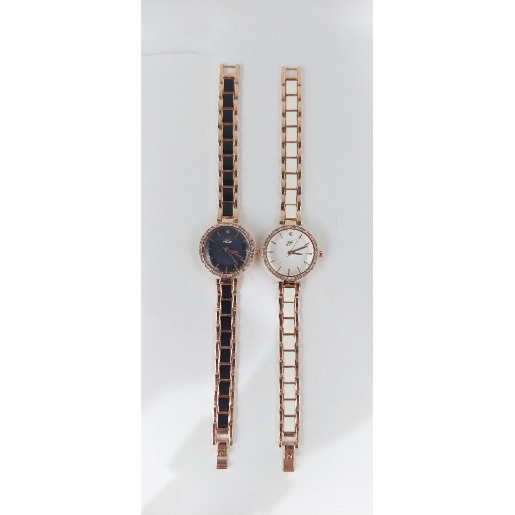 JAM TANGAN RANTAI CEWEK ORIGINAL MIRETE COMBI KERAMIK MEWAH ELEGANT
