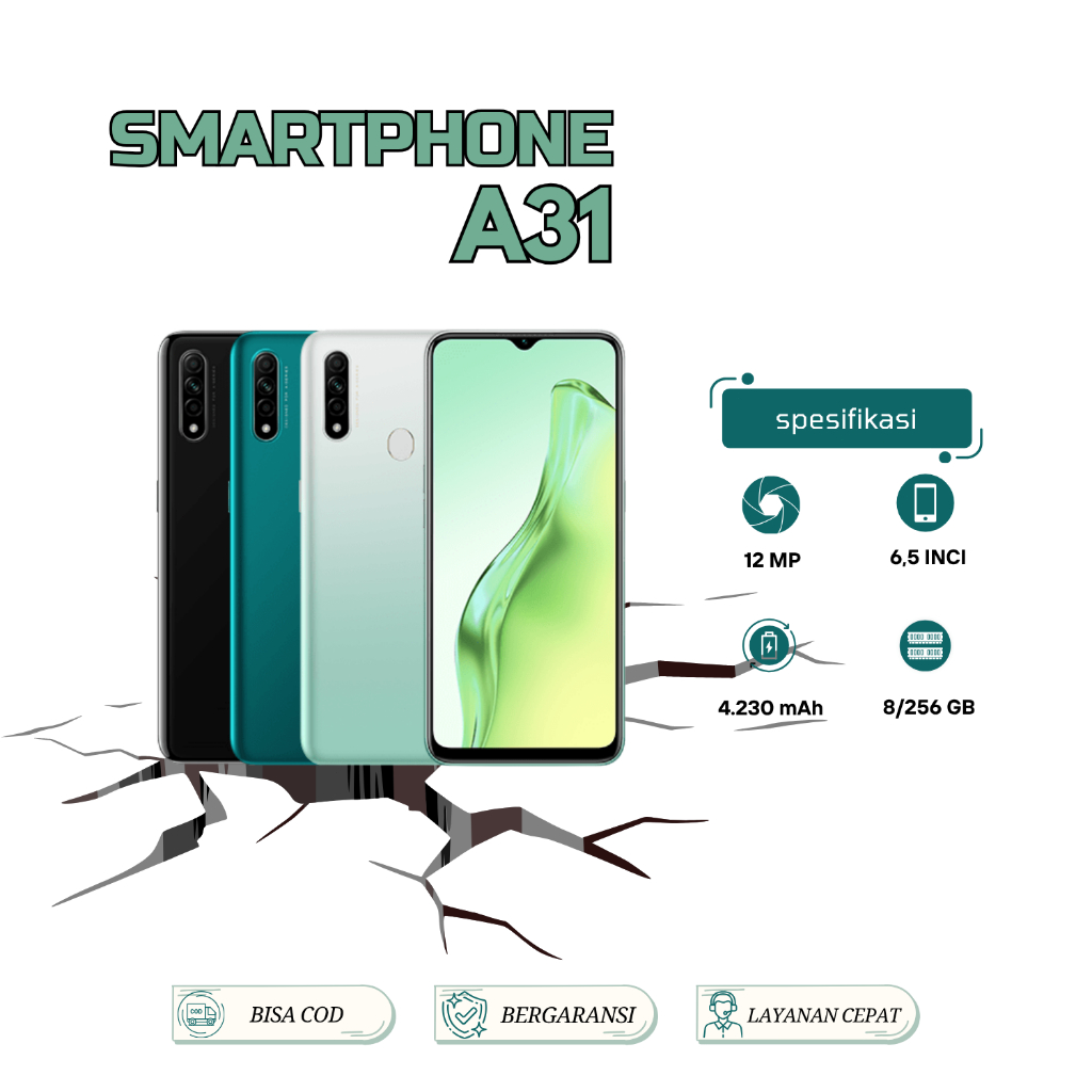 HP OPPO A31 RAM 8/256GB 4G LTE Garansi 1 Thn COD