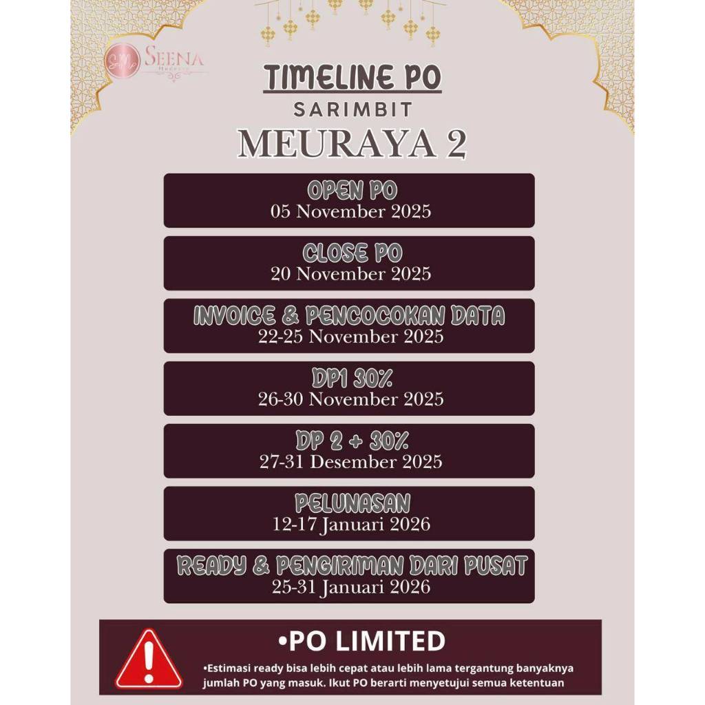 SARIMBIT MEURAYA B2 BY SEENA PREE ORDER (05-20 NOVEMBER 2025)