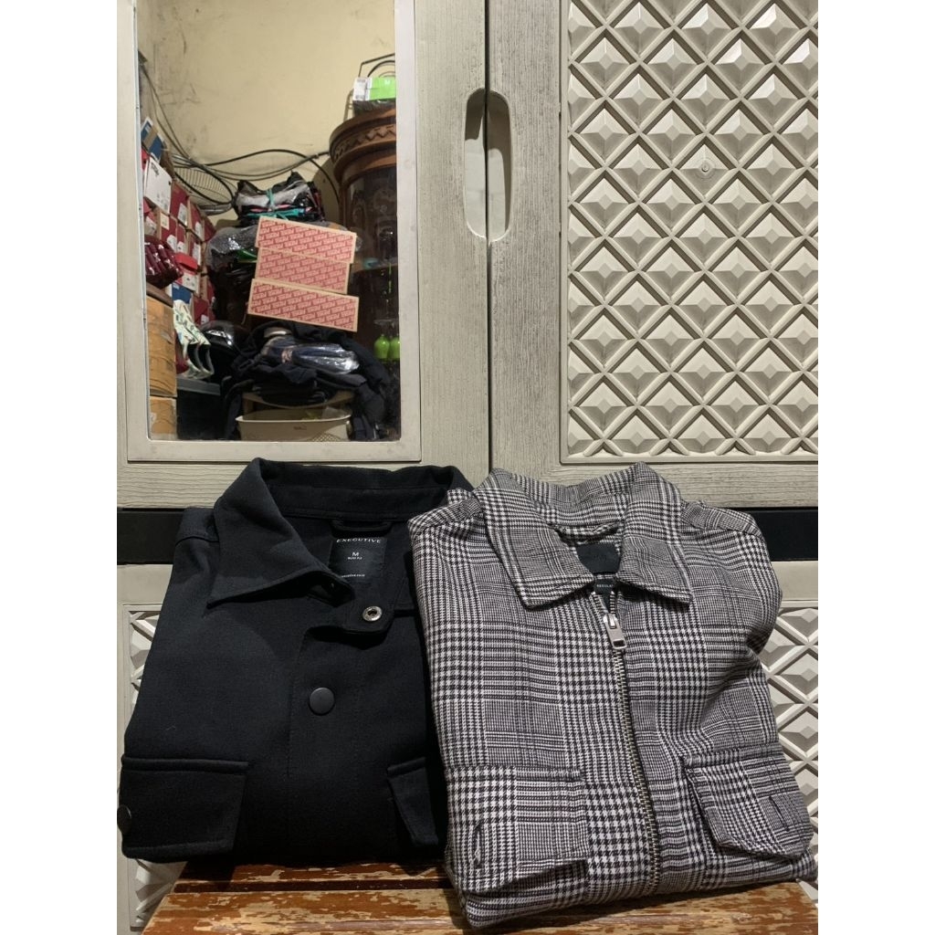 Original OVERSHIRT TWILL COTTON H&M JACKET THE EXECUTIVE HOUNDSTOOTH STRIPE STRETCH