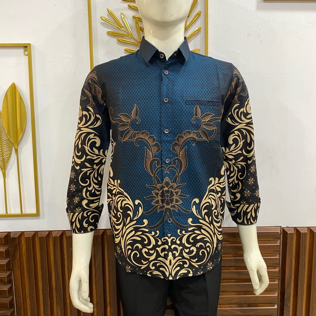 CLAUDIOR Slim Fit Kemeja Batik Lengan Panjang || Kemeja Batik pria Katun Exlusive Original CALUDIOR