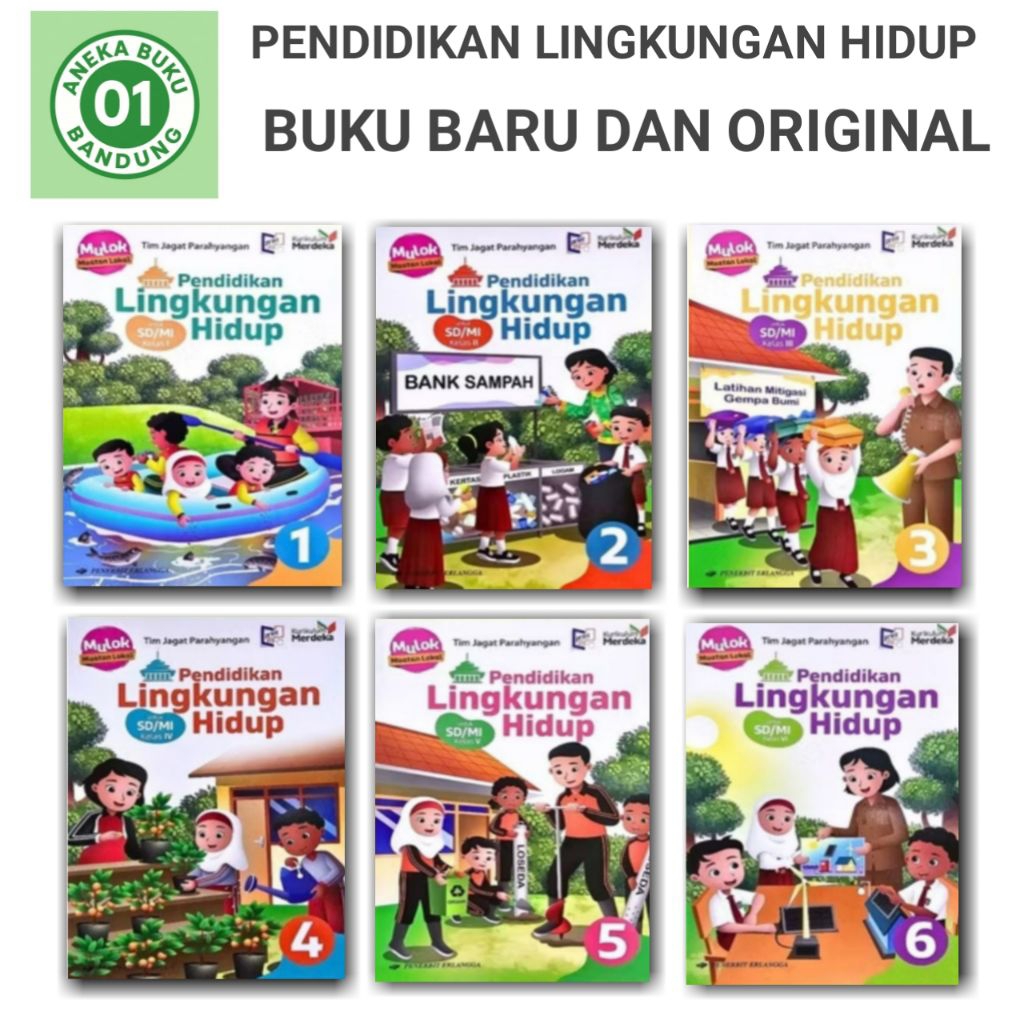 Plh Pendidikan Lingkungan Hidup Kelas 1,2,3, 4, 5,6 SD/MI Kurikulum Merdeka Erlangga