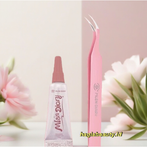 HAGIABEAUTY - MLEN DIARY Travel Kit 2 In 1 Eyelash Glue + Tweezers | Pinset | Lem