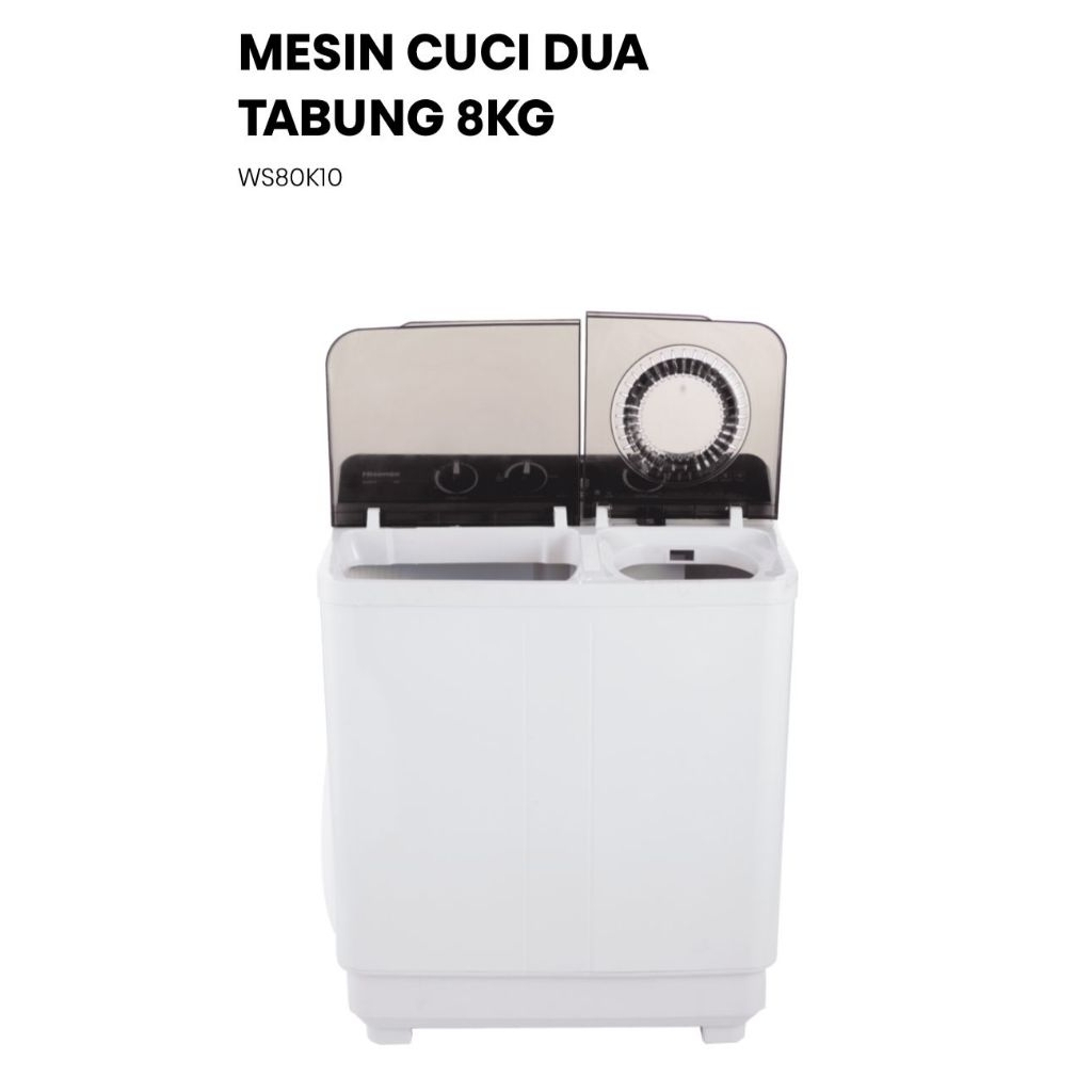 HISENSE MESIN CUCI 2 TABUNG WS80K10 TERMURAH