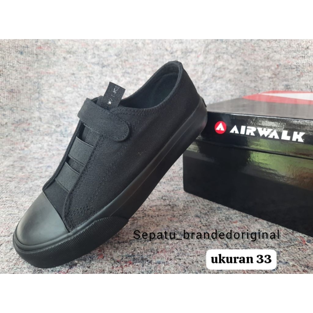 sepatu sekolah sport anak hitam polos diadora full black