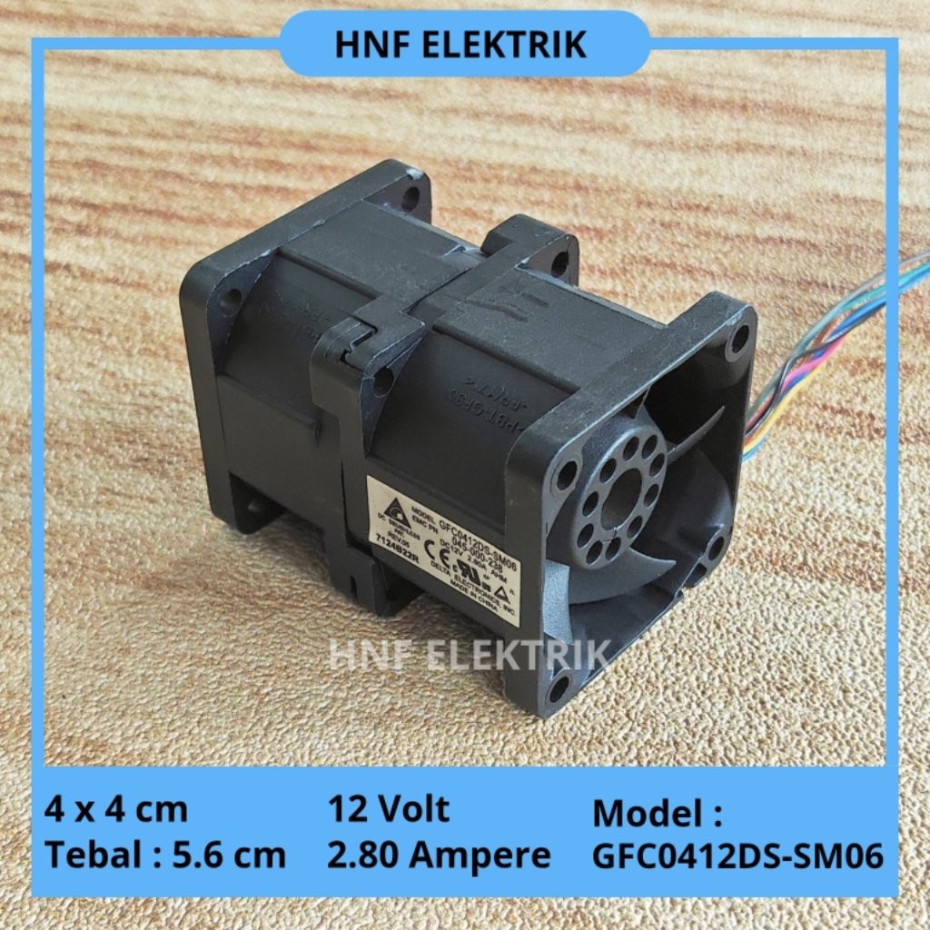 Kipas DC 4 x 4 cm 12V 2.80A Dobel Fan High Speed DC 12V 2,80 4cm