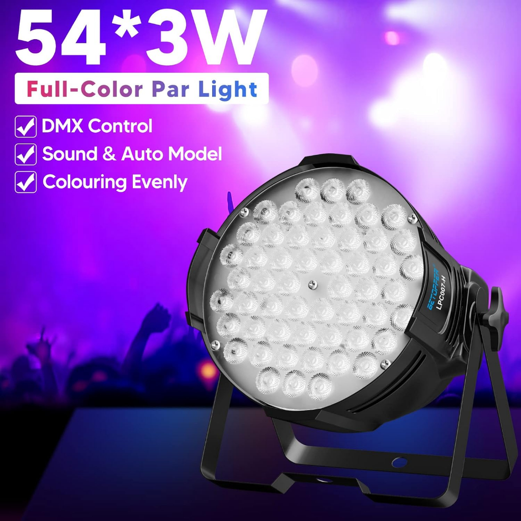 3W 54 LED PARLED RGBW 4in1 Full Colour Lampu Panggung Disco Par Light Led Mini Par Dmx 512- RGB