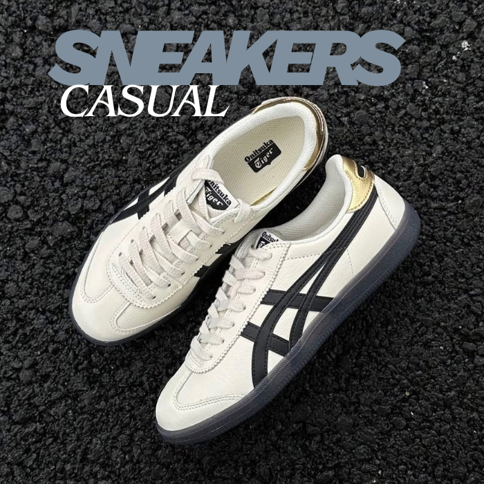 Cuci Gudang SEPATU ONITSUKA TIGER TOKUTEN WHITE BLACK X GOLD (BNIBWT) 100% ORIGINAL JAPAN CASUAL PRI