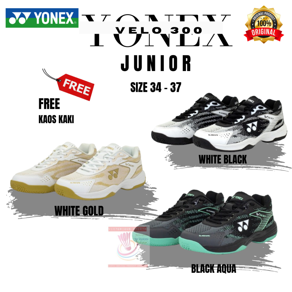 SEPATU BADMINTON BULUTANGKIS YONEX VELO 300 VELO300 JUNIOR / ANAK ORIGINAL