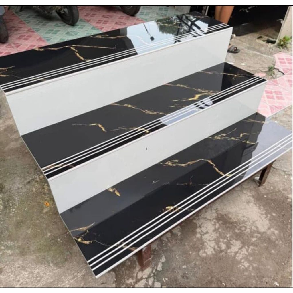 GRANIT TANGGA MOTIF MARMER 30X100 CUSTOM UKURAN