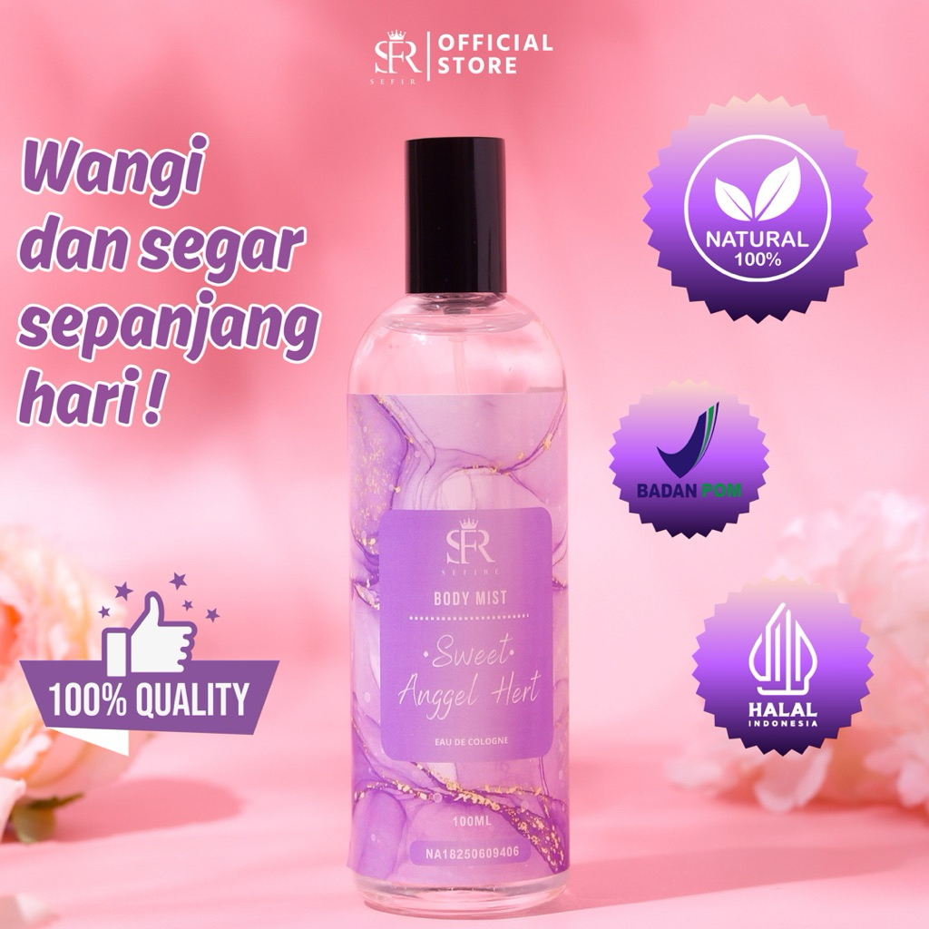 Parfum Sefire | Sefire Sweet Angel Hert | Parfum Wanita Tahan Lama 6–8 Jam | Halal & BPOM
