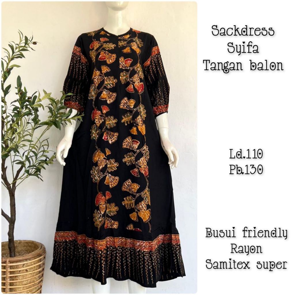 Daster Batik Panjang Ukuran Standar LD 110 Kain Rayon Samitex Super Adem