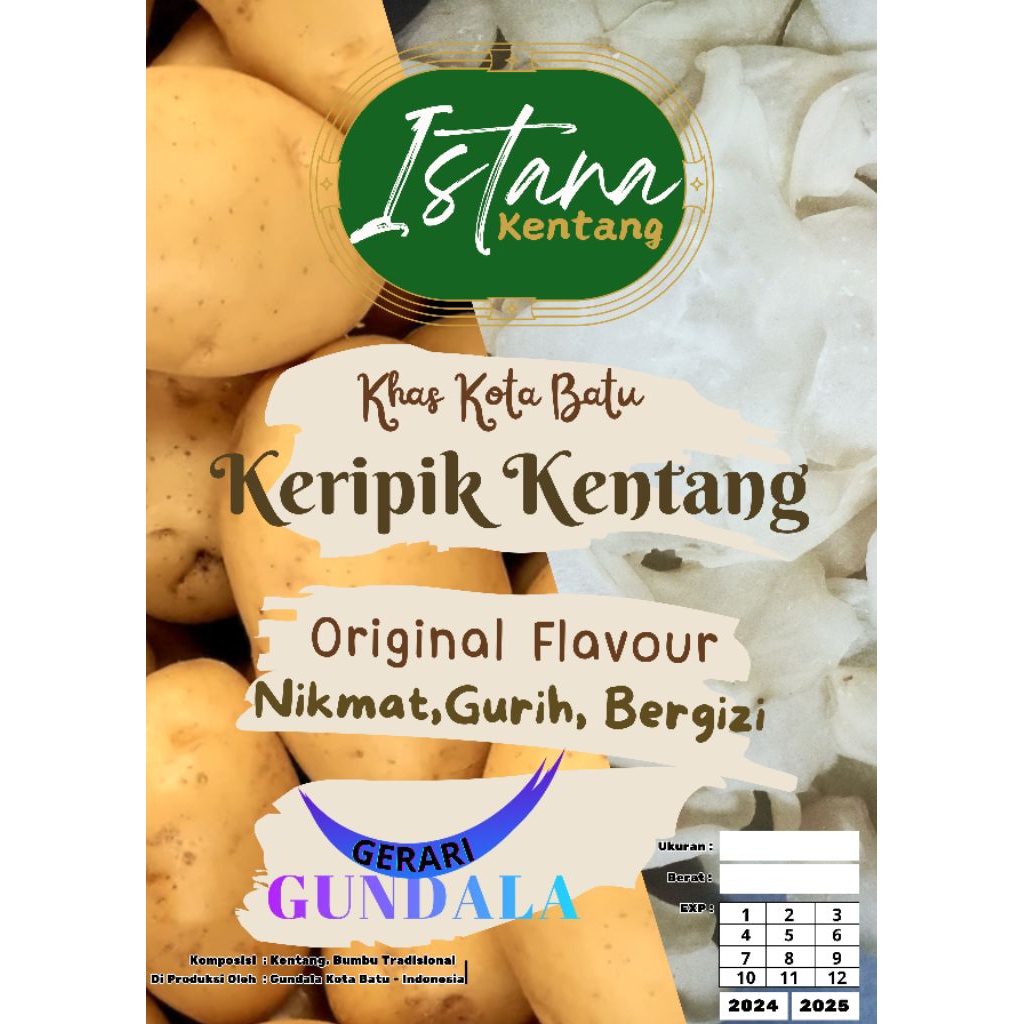 keripik kentang mentah 250Gram (Super)