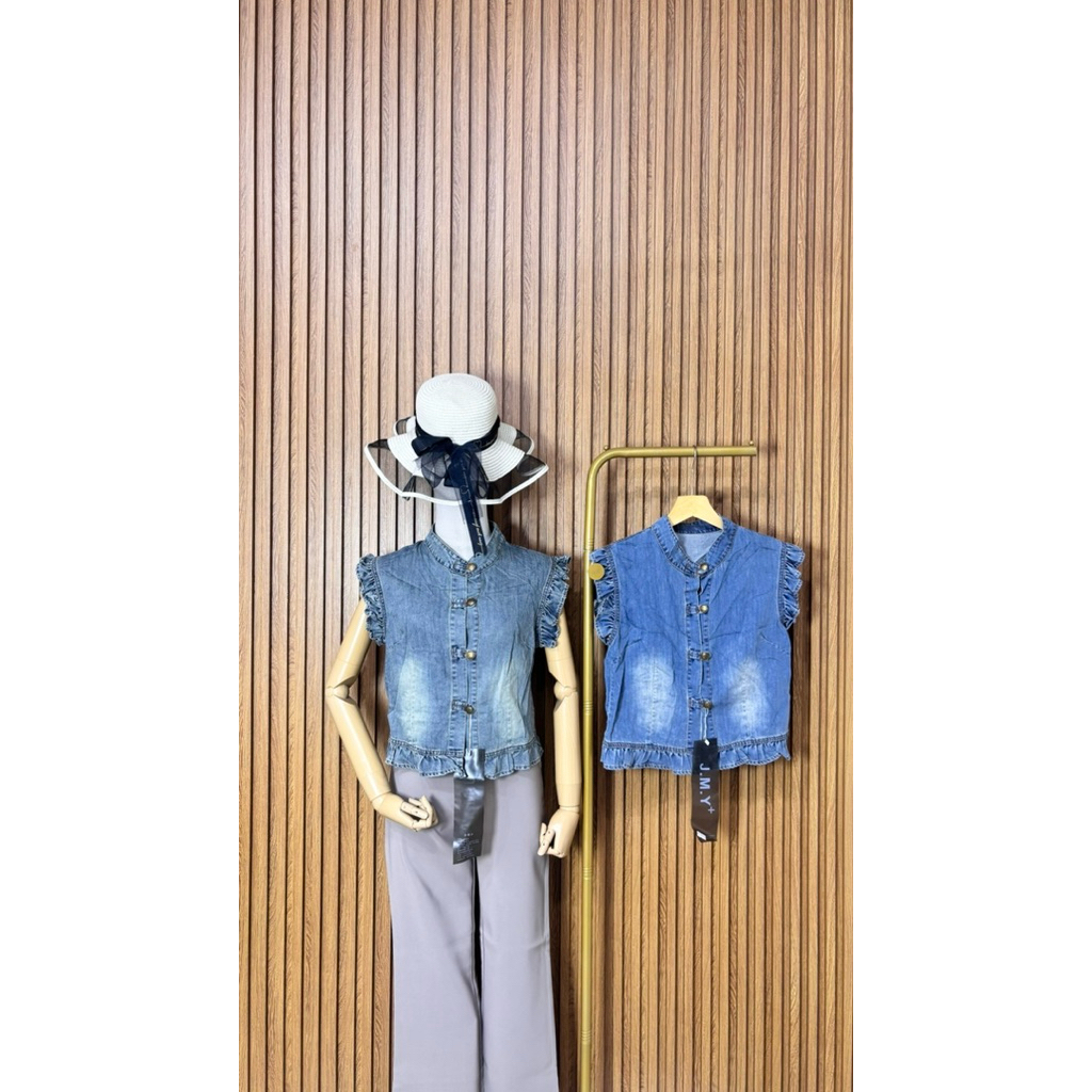 atasan  vest jeans import wanita