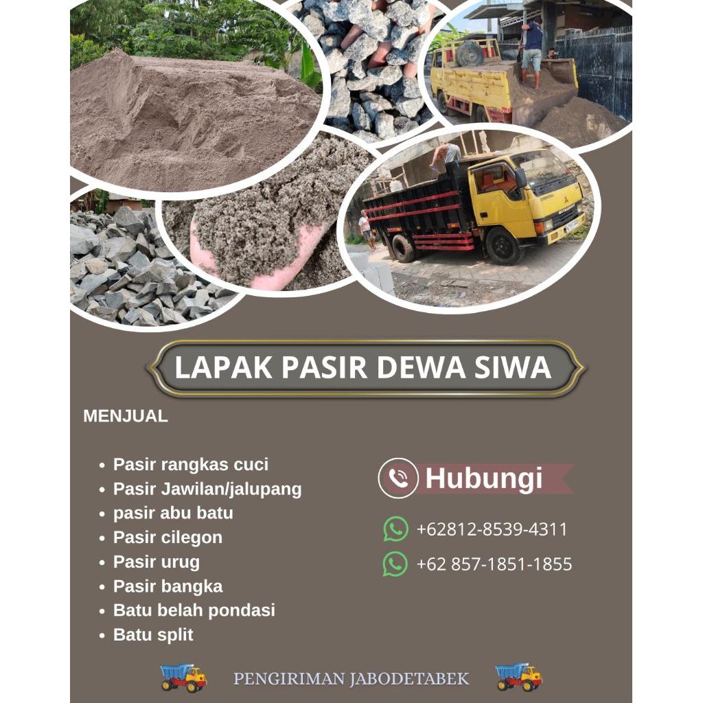 Batu Split 3m³ +  Pasir abu batu 3m³