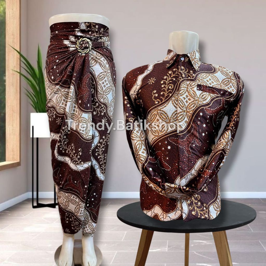 couple baju batik dan rok lilit batik couple pasangan untuk lamaran pesta kondangan