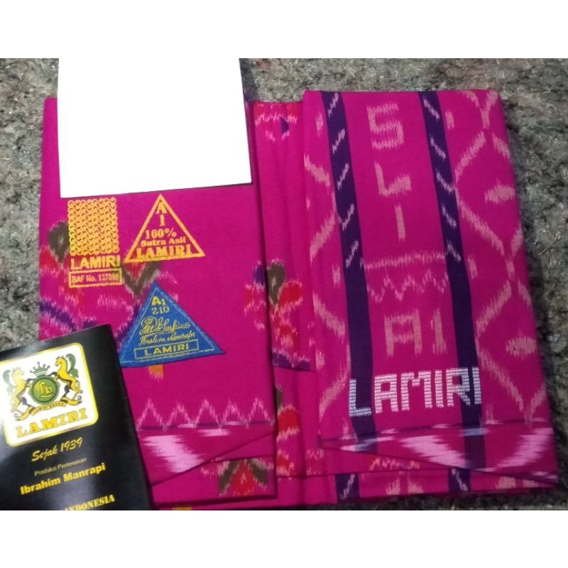 SARUNG LAMIRI SUTRA ASLI A1 100% MST S90 JAHIT TENGAH MOTIF KEMBANG PROMO TERLARIS