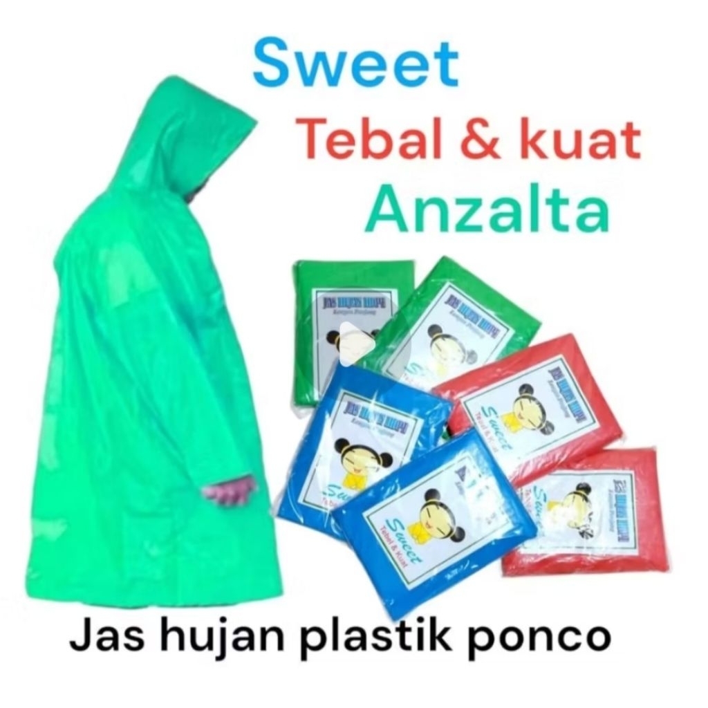 juyiang_factory jas hujan plastik HDPE ponco jumbo / jubah plastik lengan panjang
