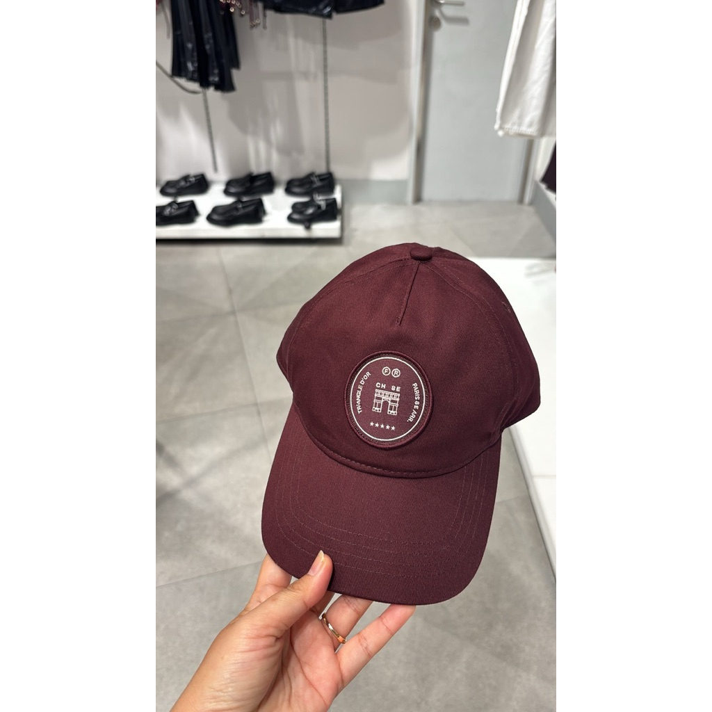 topi HnM original topi maroon HnM