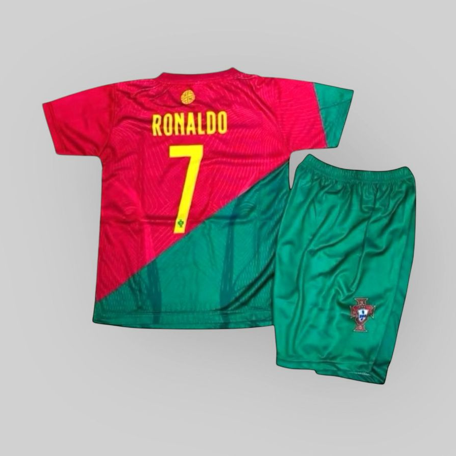 Setelan jersey bola Anak portugal Ronaldo / Baju Setelan Olahraga baju futsal anak laki laki