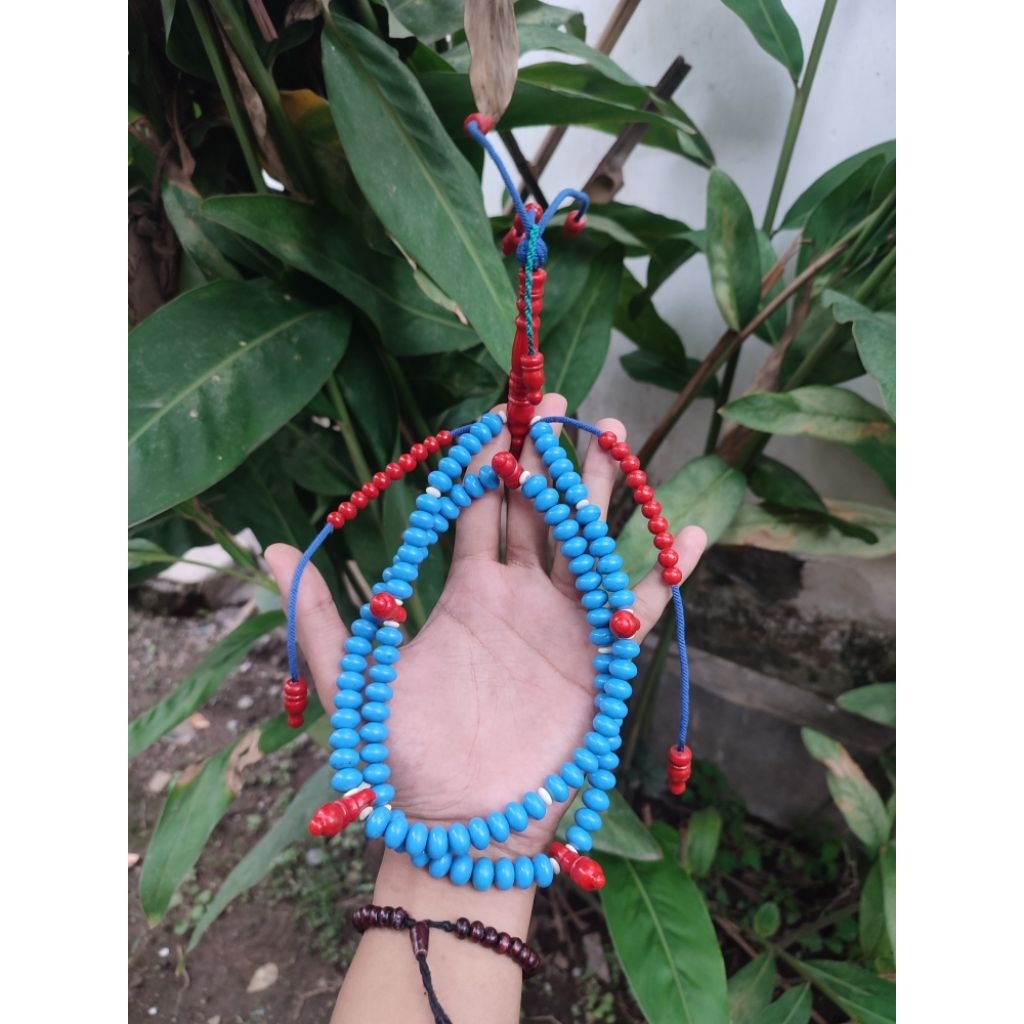Tasbih Tijani / Tinjani / Tasbih Thoriqoh Blue Coral Diameter 10 mm Asli Berkualitas