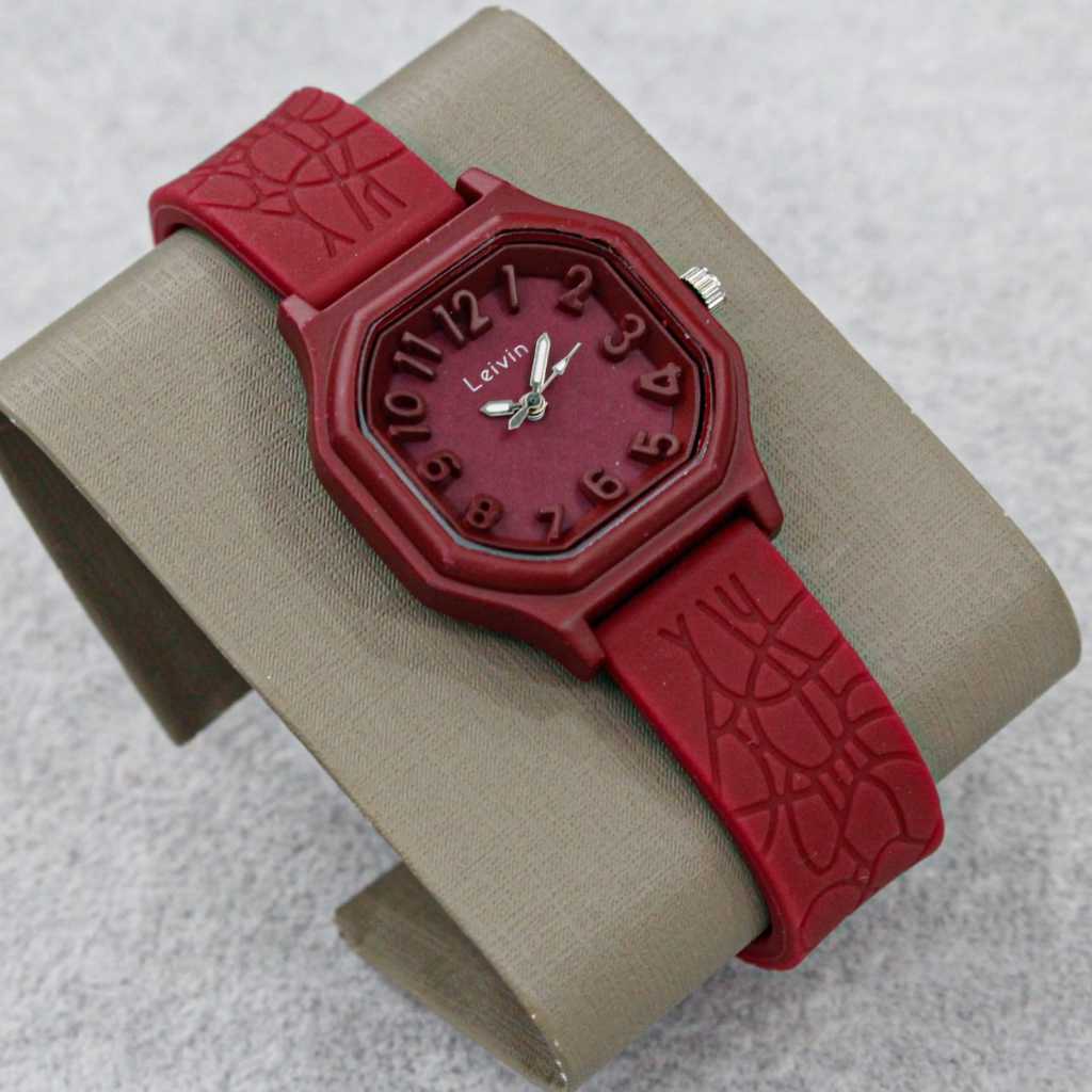 JAM TANGAN WANITA CEWEK LEIVIN LV 3002 JAM TANGAN FASHION ANALOG ORIGINAL TALI RUBBER WARNA