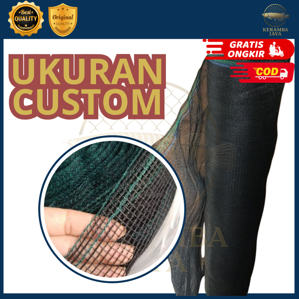 COD - KERAMBA IKAN CUSTOM HARGA PER METER KASA HIJAU WARING RK BAHAN PE D9 WARING RK SUPER