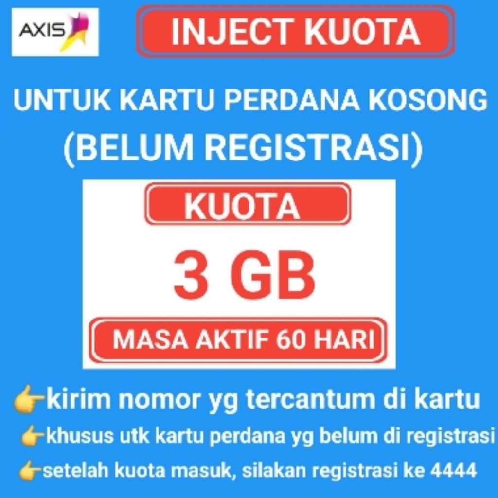 Inject Kuota Axis Paket Data Axis Kartu Perdana Kosongan
