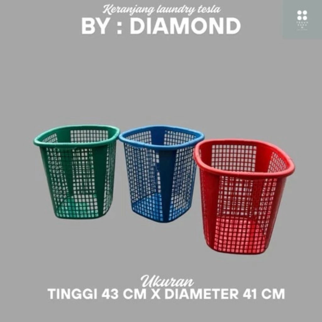 Diamond Keranjang Tesla Warna Pakaian Tanpa Tutup Baju Celana Kotor Buah Ikan sayur serbaguna BATAM