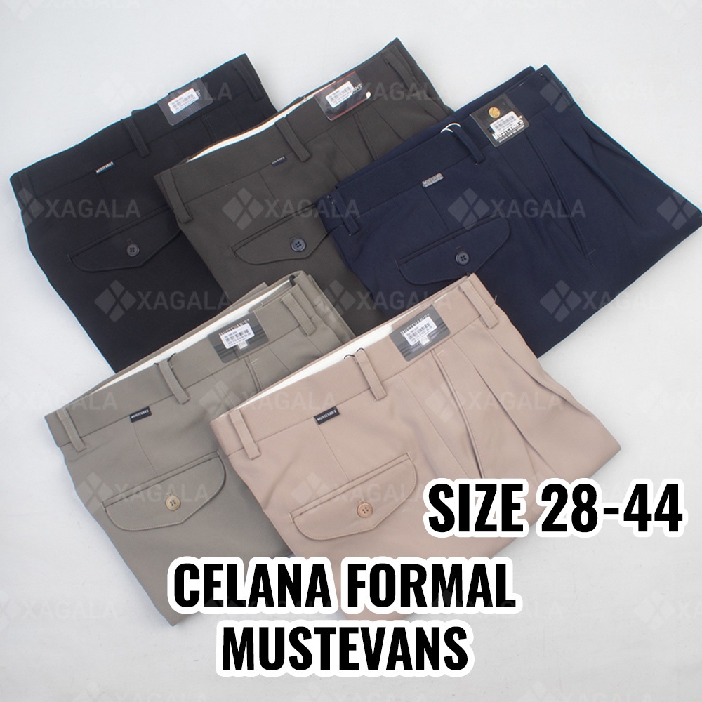 MUSTEVANS HITAM REGULAR Celana Formal Must Evans Celana Kerja