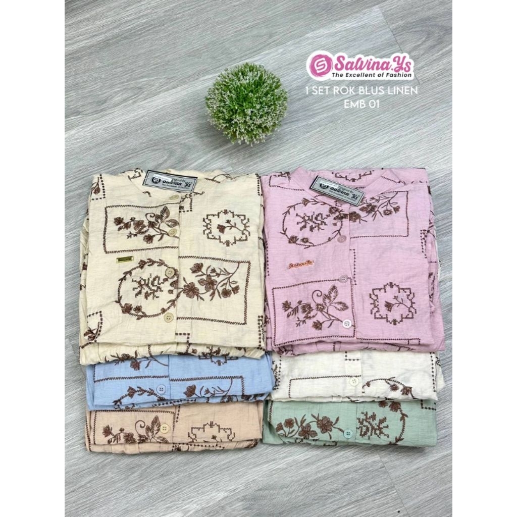 SALVINA/One set embriodery by Salvina/One set premium/One set elegant/One set terbaru