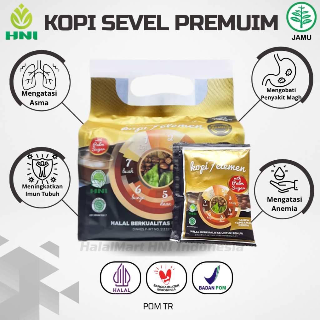 KOPI 7 ELEMEN PREMIUM HNI Original 100% Sumber Energi Kopi Stamina Pria Kuat Tahan Lama Anti Peradan