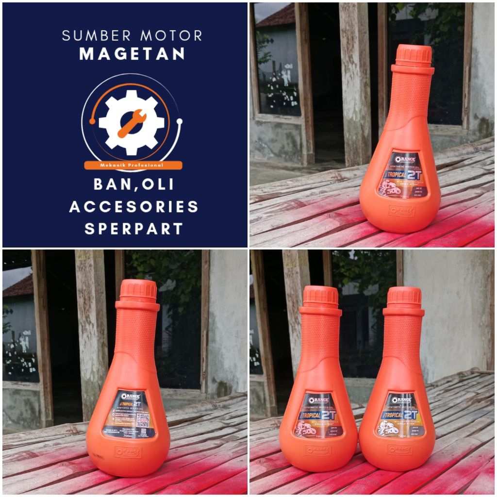 Oli Samping 2T Orange Tropical 700ml | 0.7L Original Motor 2T/2Tak